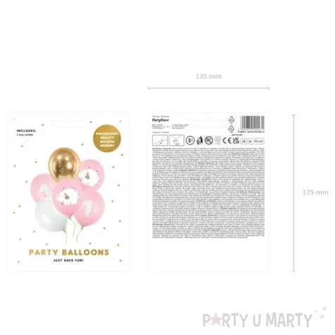 balony roczek slonik partydeco 12 6 szt