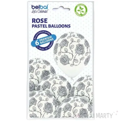 balony roze biale belbal 12 6 szt