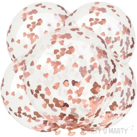 balony rozowo zlote konfetti transparentne dekoracjepolska 12 5 szt