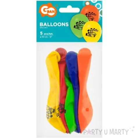balony samochod wyscigowy mix kolor godan 5 szt 12