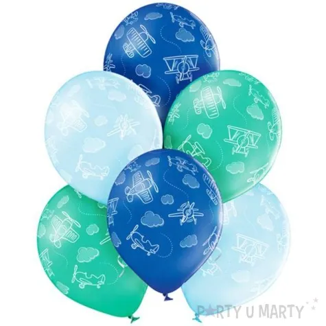 balony samoloty pastel mix belbal 12 6 szt