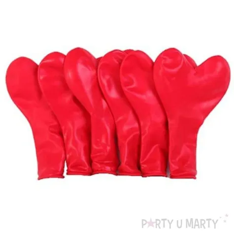 balony serca czerwone partydeco 16 6 szt