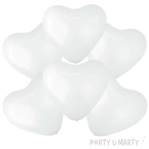 balony serca ekologiczne biale partypal 12 6 szt