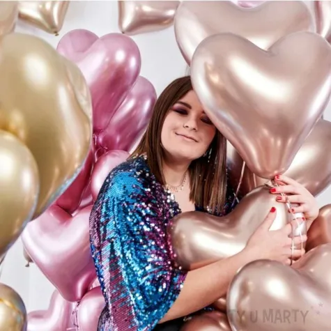 balony serca shiny srebrne gemar 12 25 szt