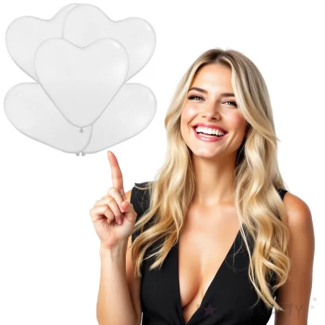 balony serce biale amscan 12 5 szt hrt
