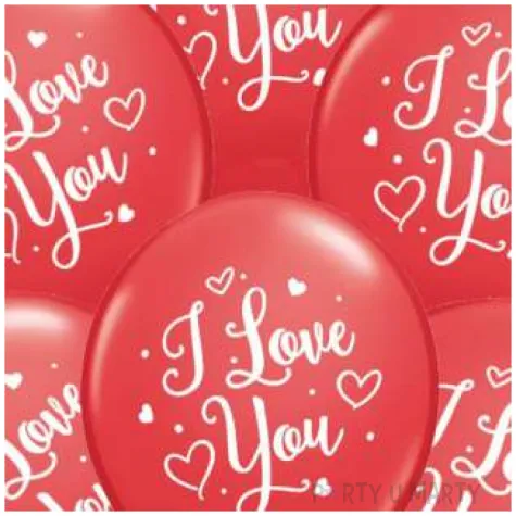 balony serce i love you czerwony pastel qualatex 11 6 szt