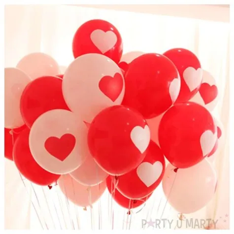 balony serce mix czerwony i bialy belbal 11 5 szt
