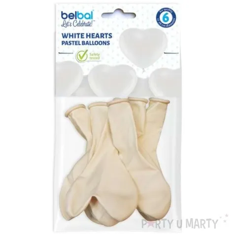 balony serduszka biale belbal 11 6 szt hrt