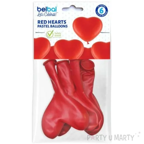 balony serduszka czerwone belbal 11 6 szt hrt