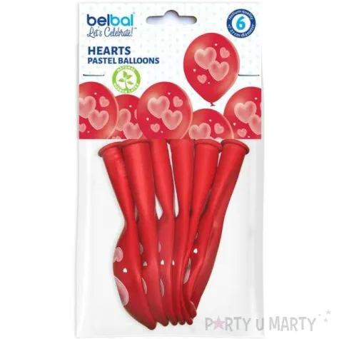 balony serduszka czerwone belbal 12 6 szt