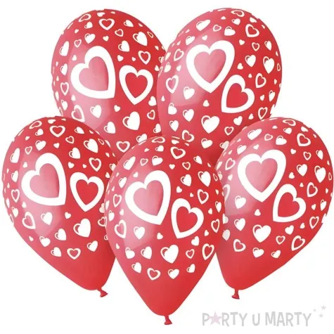 balony serduszka czerwone gemar 12 5 szt