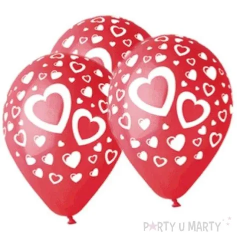 balony serduszka czerwone gemar 12 5 szt