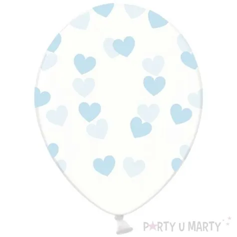 balony serduszka strong transparent blekitne 14 50 szt