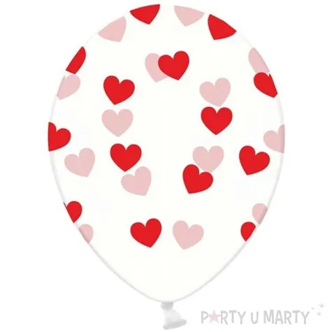 balony serduszka strong transparent czerwone 14 50 szt