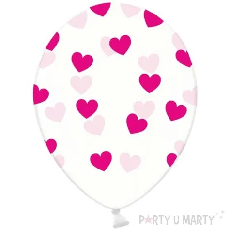 balony serduszka strong transparent rozowe 14 50 szt
