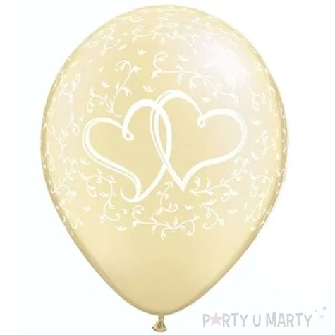 balony serduszka zlote qualatex 11 25 szt