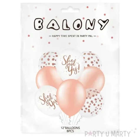 balony she said yes wieczor panienski mix partypal 12 8 szt