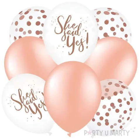 balony she said yes wieczor panienski mix partypal 12 8 szt