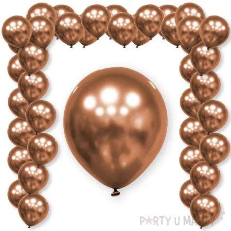 balony shiny luster rose gold rozowo zloty lustrzany decomex 11 100 szt