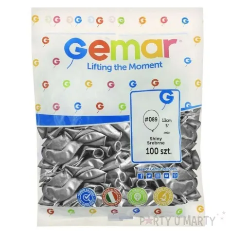 balony shiny srebrny gemar 5 100 szt