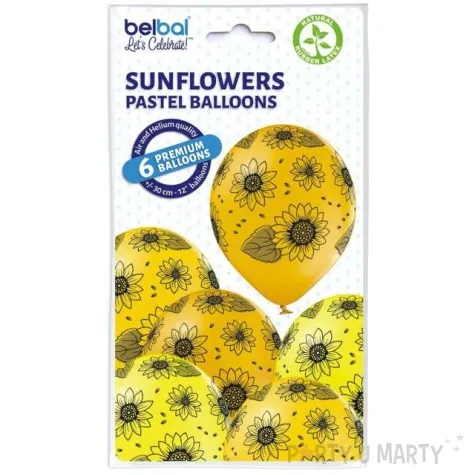balony sloneczniki pastel zolty belbal 12 6 szt