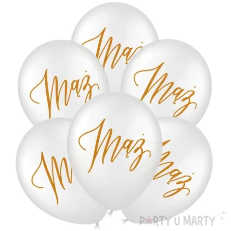 balony slubne maz biale partypal 12 6 szt
