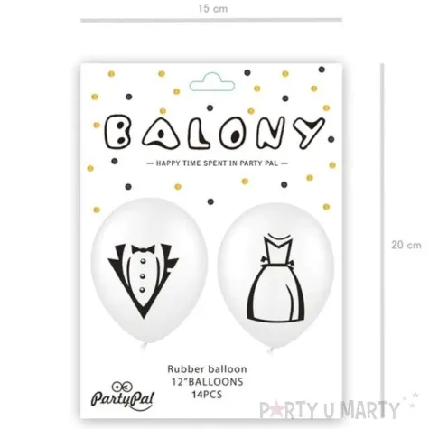 balony slubne smoking i suknia partpal 12 14 szt