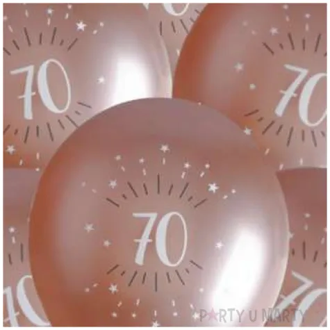 balony sparkling liczba 70 rozowe zloto santex 12 6 szt