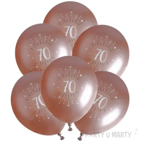 balony sparkling liczba 70 rozowe zloto santex 12 6 szt