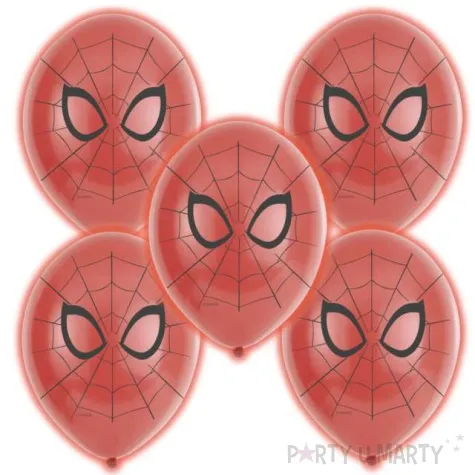 balony spiderman led czerwone amscan 12 5 szt