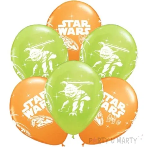 balony star wars darth vader i yoda pastel mix qualatex 12 6 szt