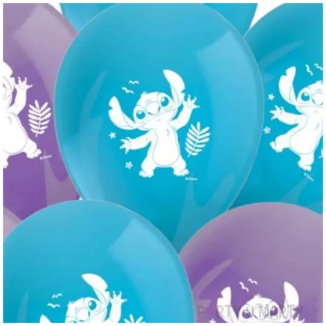 balony stitch i angel niebieski fioletowy procos 11 8 szt