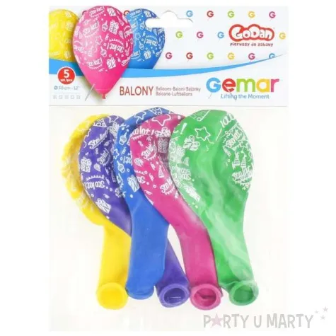 balony sto lat urodziny mix gemar 12 5 szt