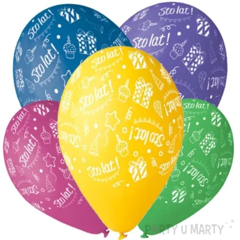 balony sto lat urodziny mix gemar 12 5 szt
