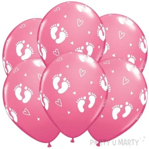 balony stopki rozowe qualatex 11 6 szt