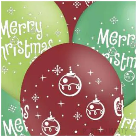 balony swiateczne merry christmas 12 partypal 6 szt