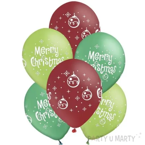 balony swiateczne merry christmas 12 partypal 6 szt