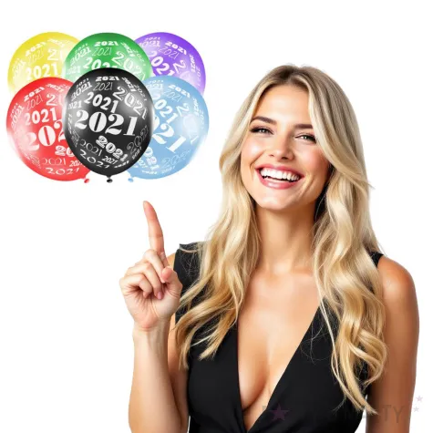 balony sylwester 2021 mix metalik strong 12 6szt