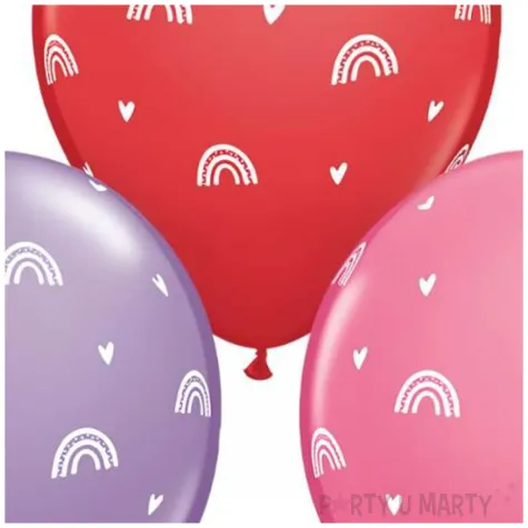 balony tecze i serca mix qualatex 11 25 szt