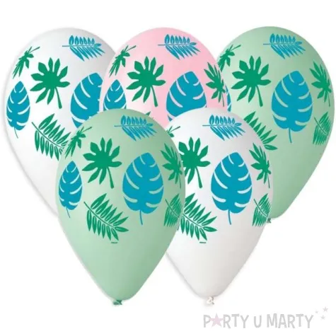 balony tropikalne liscie pastel mix gemar 13 5 szt