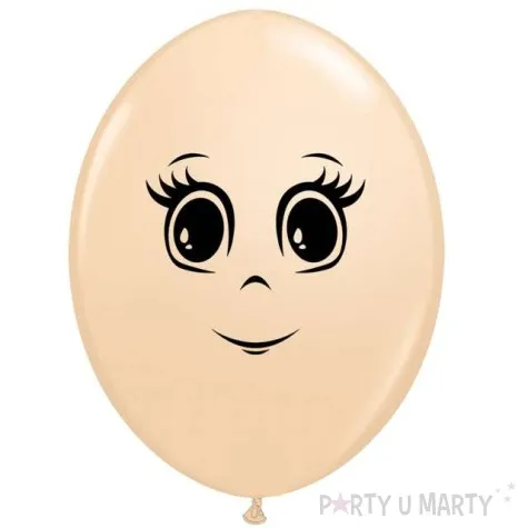 balony twarz kobiety cieliste qualatex 12 50 szt