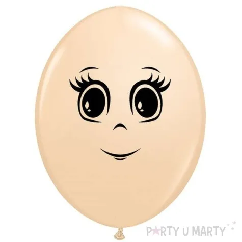 balony twarz kobiety cielisty qualatex 6 50 szt