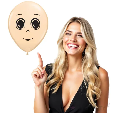 balony twarz meska cielisty qualatex 16 50 szt