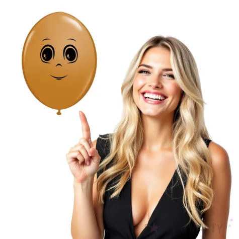 balony twarz meska jasnobrazowy qualatex 6 50 szt