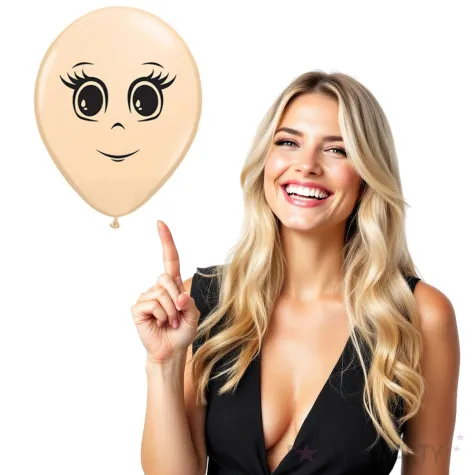 balony twarz zenska cielisty qualatex 16 50 szt