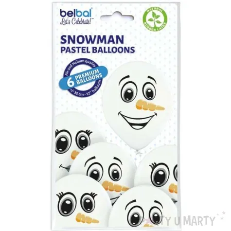 balony twarze balwana pastel biale belbal 12 6 szt
