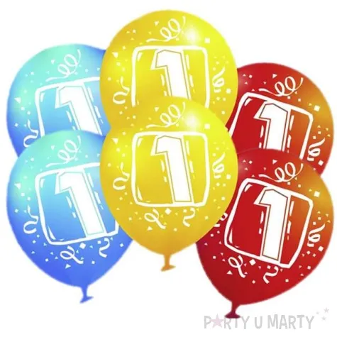 balony urodziny 1 pastel mix amscan 9 6 szt