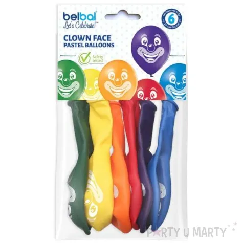 balony usmiech klauna pastel mix belbal 10 6 szt