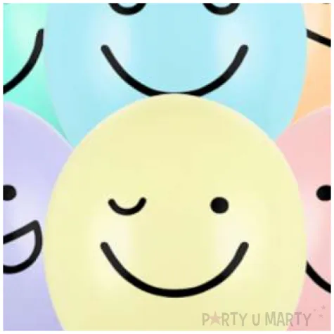 balony usmiechniete buzki pastel mix partydeco 12 6 szt