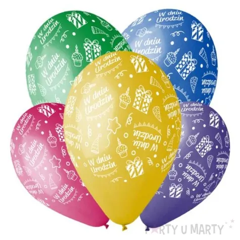 balony w dniu urodzin mix gemar 12 5 szt